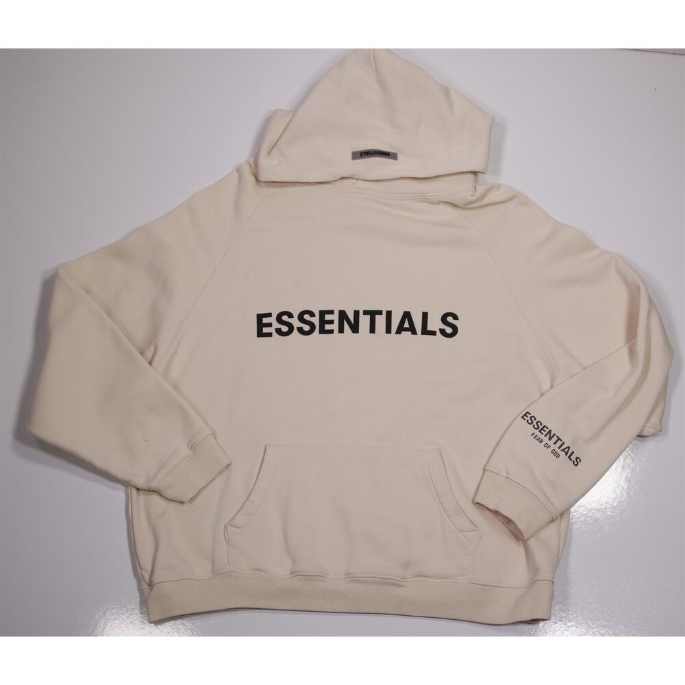 Essentials Fear of God Tan Beige Heavy Cotton Oversized Hoodie Small